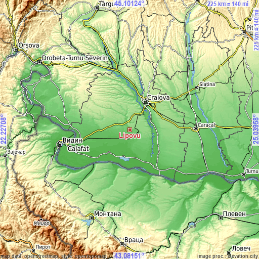 Topographic map of Lipovu