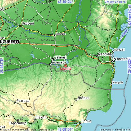 Topographic map of Lipniţa