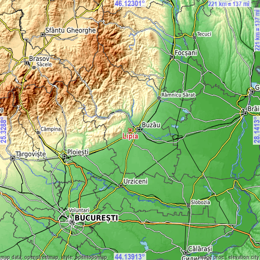 Topographic map of Lipia