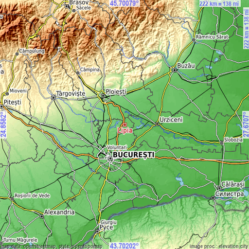 Topographic map of Lipia