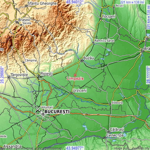 Topographic map of Limpeziș