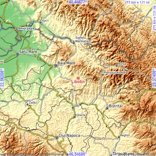 Topographic map of Libotin