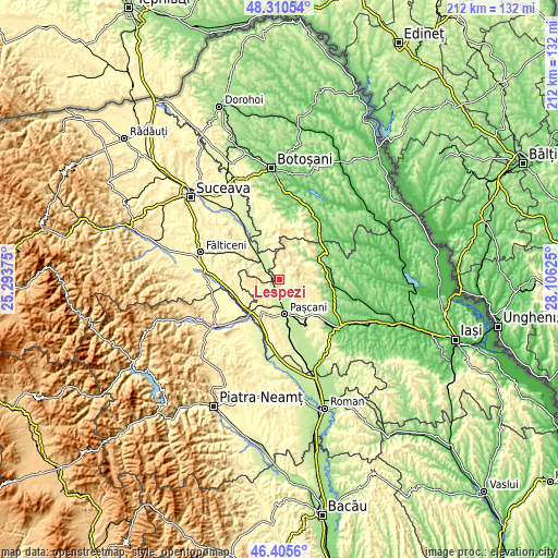 Topographic map of Lespezi