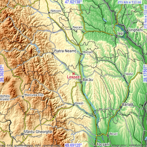 Topographic map of Lespezi