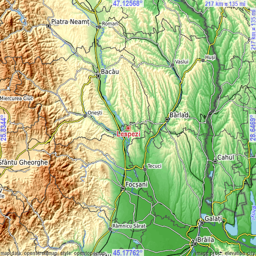 Topographic map of Lespezi