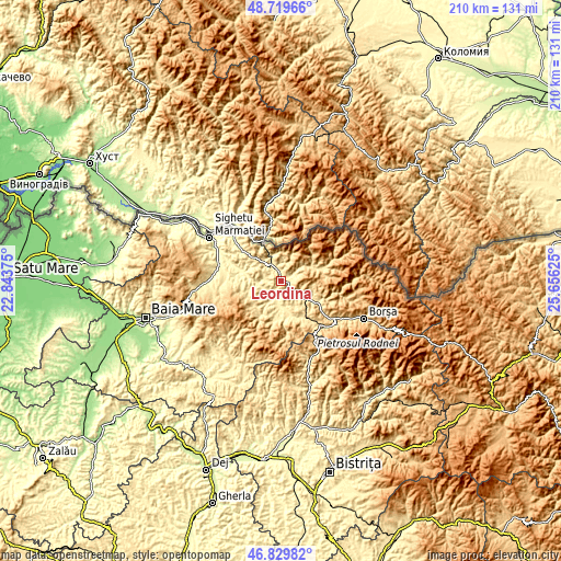 Topographic map of Leordina