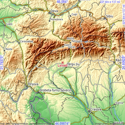 Topographic map of Leleşti