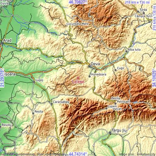 Topographic map of Lelese