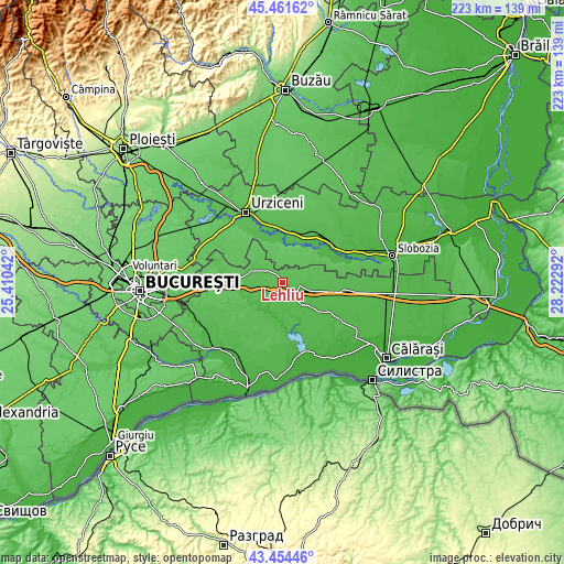 Topographic map of Lehliu