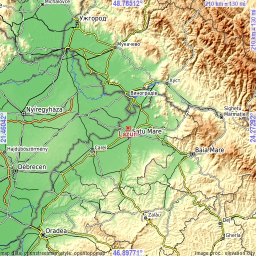 Topographic map of Lazuri