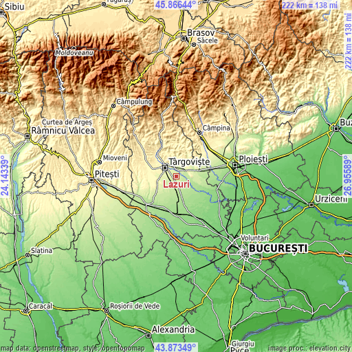 Topographic map of Lazuri