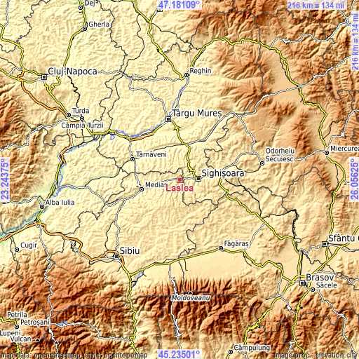 Topographic map of Laslea