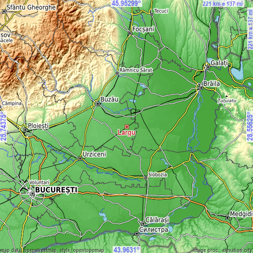 Topographic map of Largu