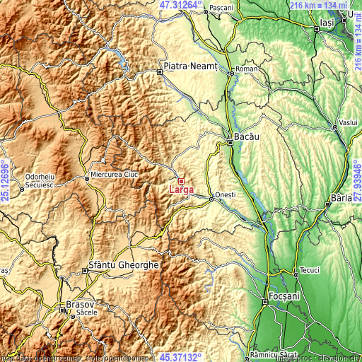 Topographic map of Larga