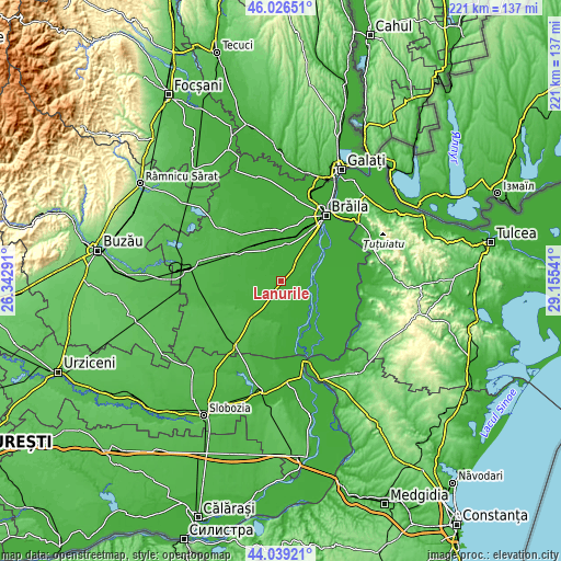 Topographic map of Lanurile