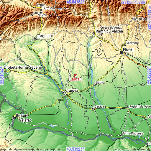 Topographic map of Laloşu