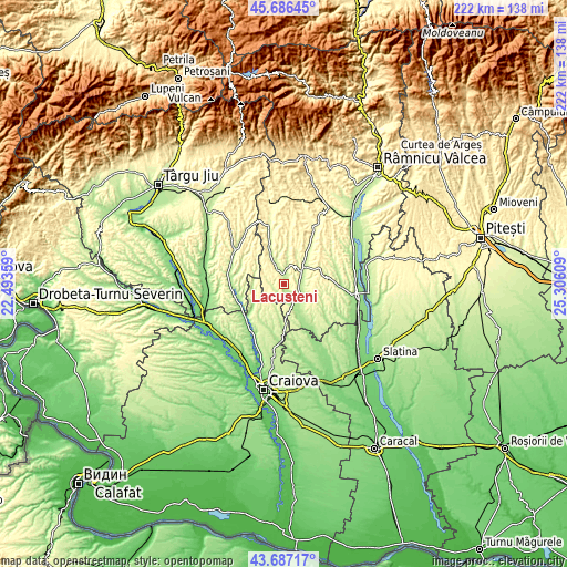 Topographic map of Lăcusteni