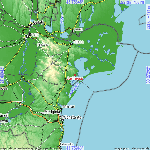 Topographic map of Jurilovca