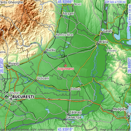 Topographic map of Jugureanu