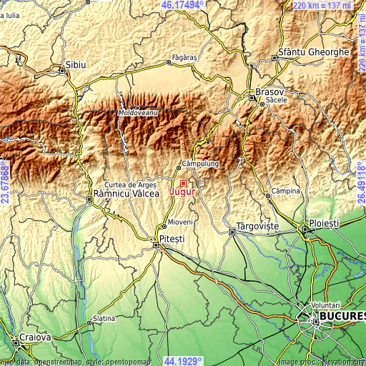 Topographic map of Jugur