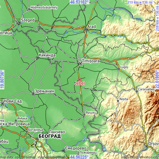 Topographic map of Jebel