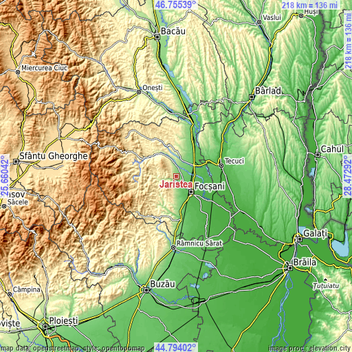 Topographic map of Jariştea