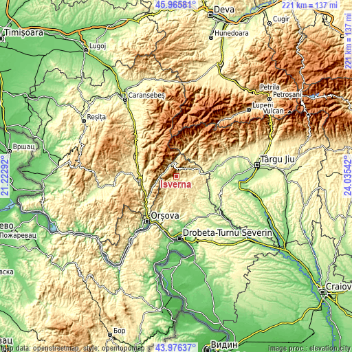 Topographic map of Isverna