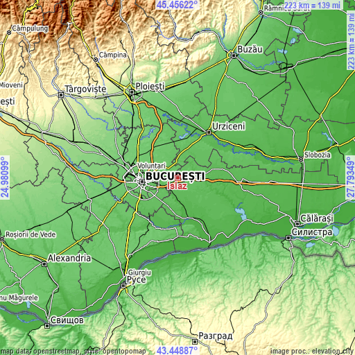 Topographic map of Islaz