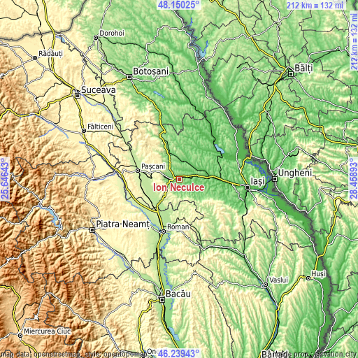 Topographic map of Ion Neculce