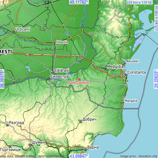 Topographic map of Ion Corvin