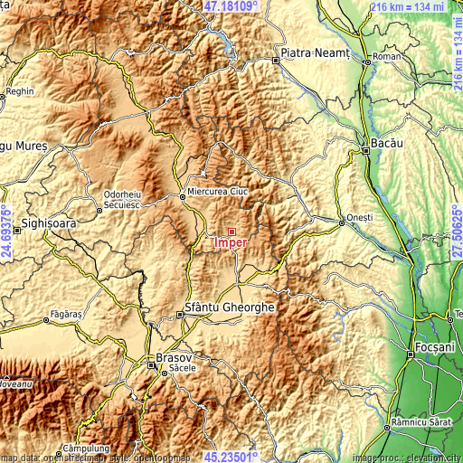 Topographic map of Imper