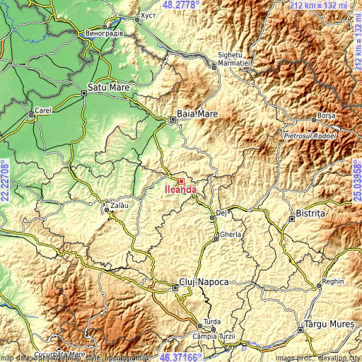 Topographic map of Ileanda