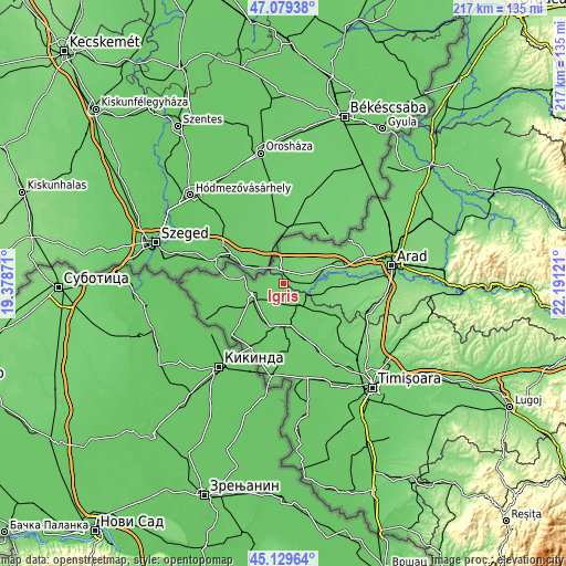 Topographic map of Igriș