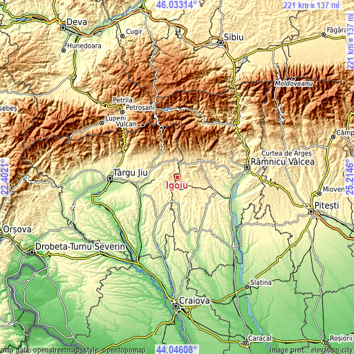 Topographic map of Igoiu