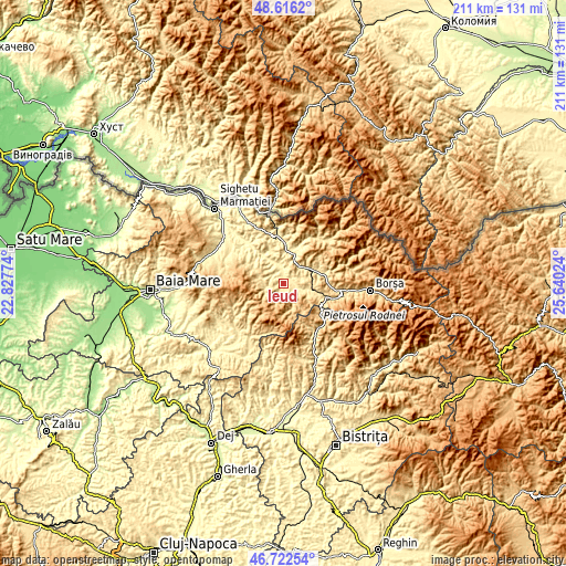 Topographic map of Ieud