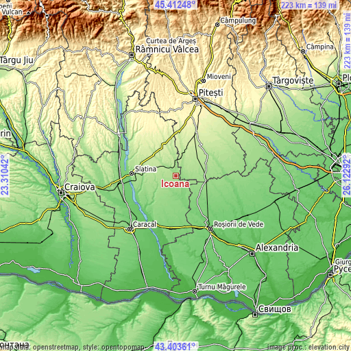 Topographic map of Icoana