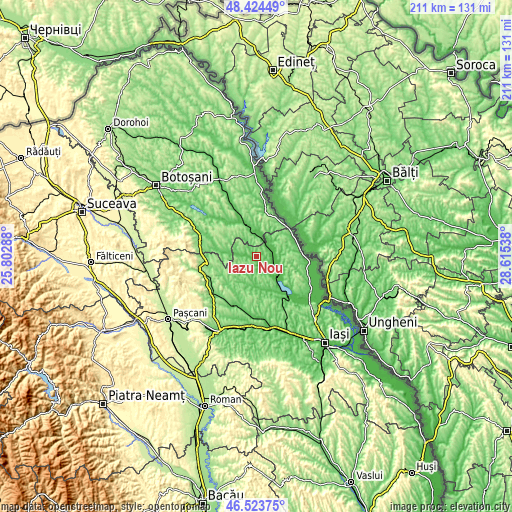 Topographic map of Iazu Nou