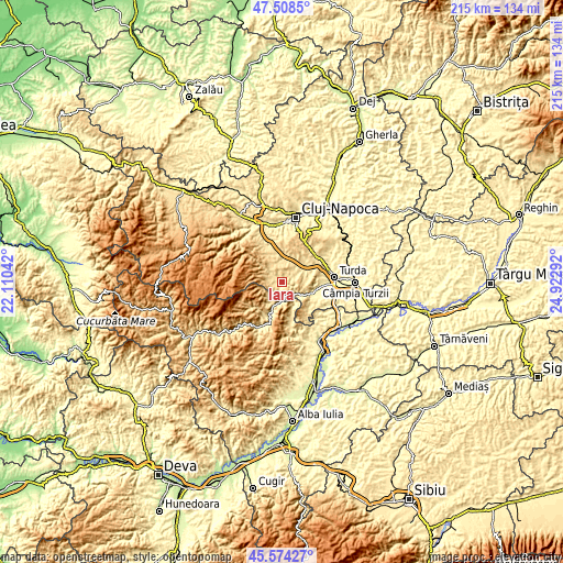 Topographic map of Iara