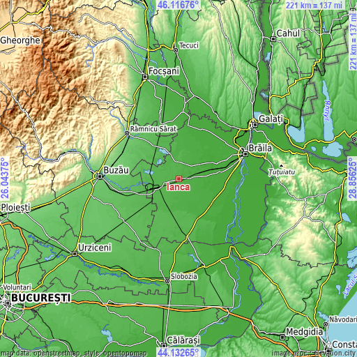 Topographic map of Ianca