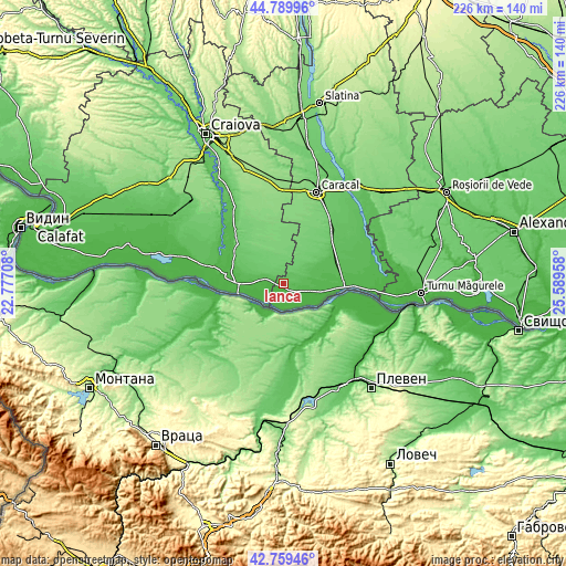 Topographic map of Ianca