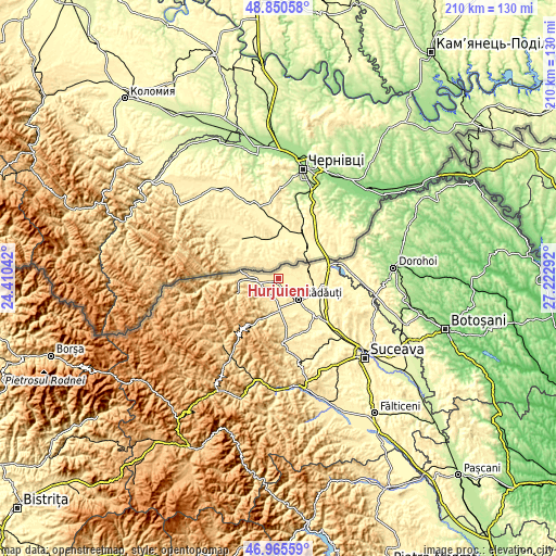 Topographic map of Hurjuieni