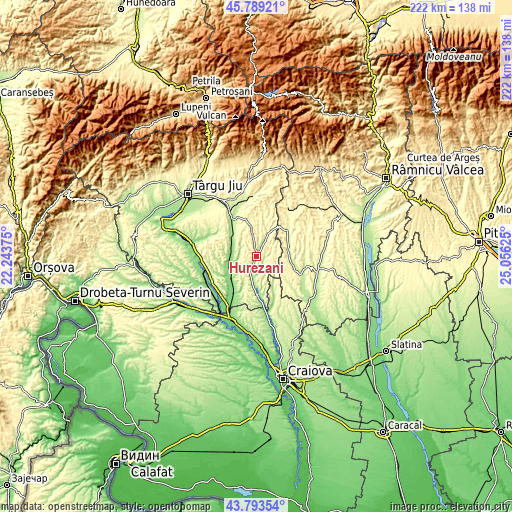 Topographic map of Hurezani