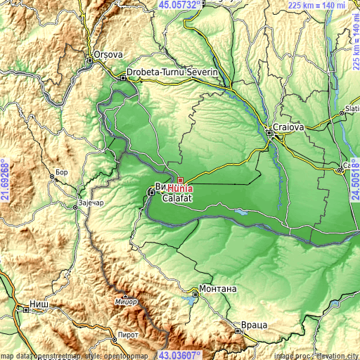Topographic map of Hunia
