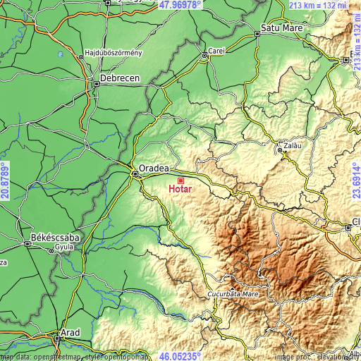 Topographic map of Hotar