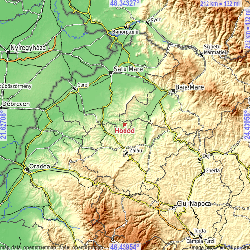 Topographic map of Hodod