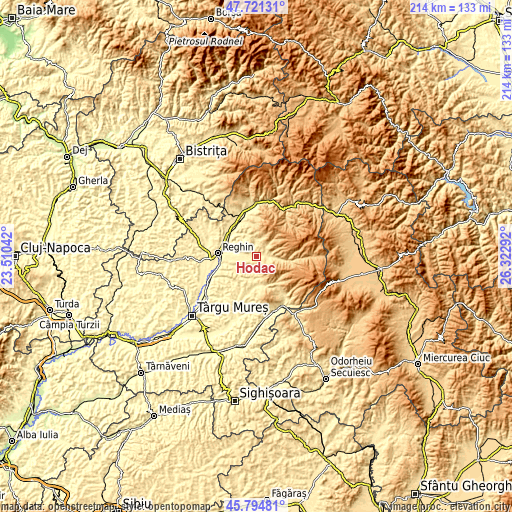 Topographic map of Hodac