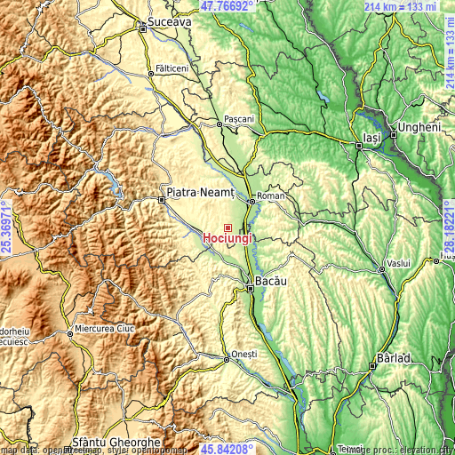 Topographic map of Hociungi