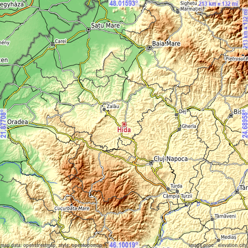 Topographic map of Hida