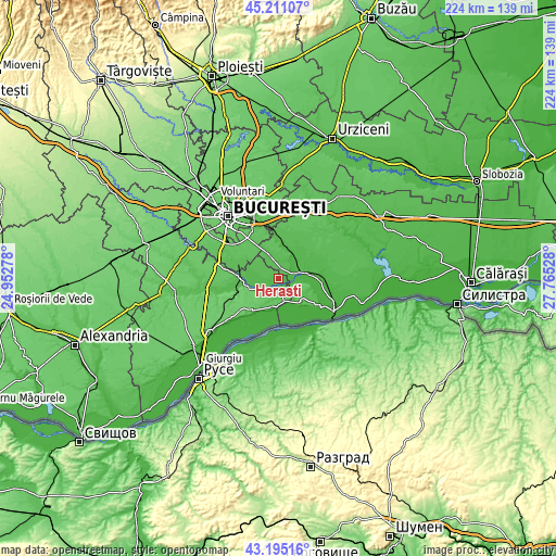 Topographic map of Herăști