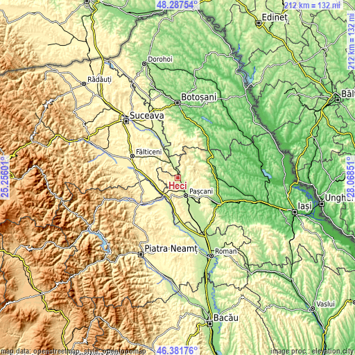 Topographic map of Heci